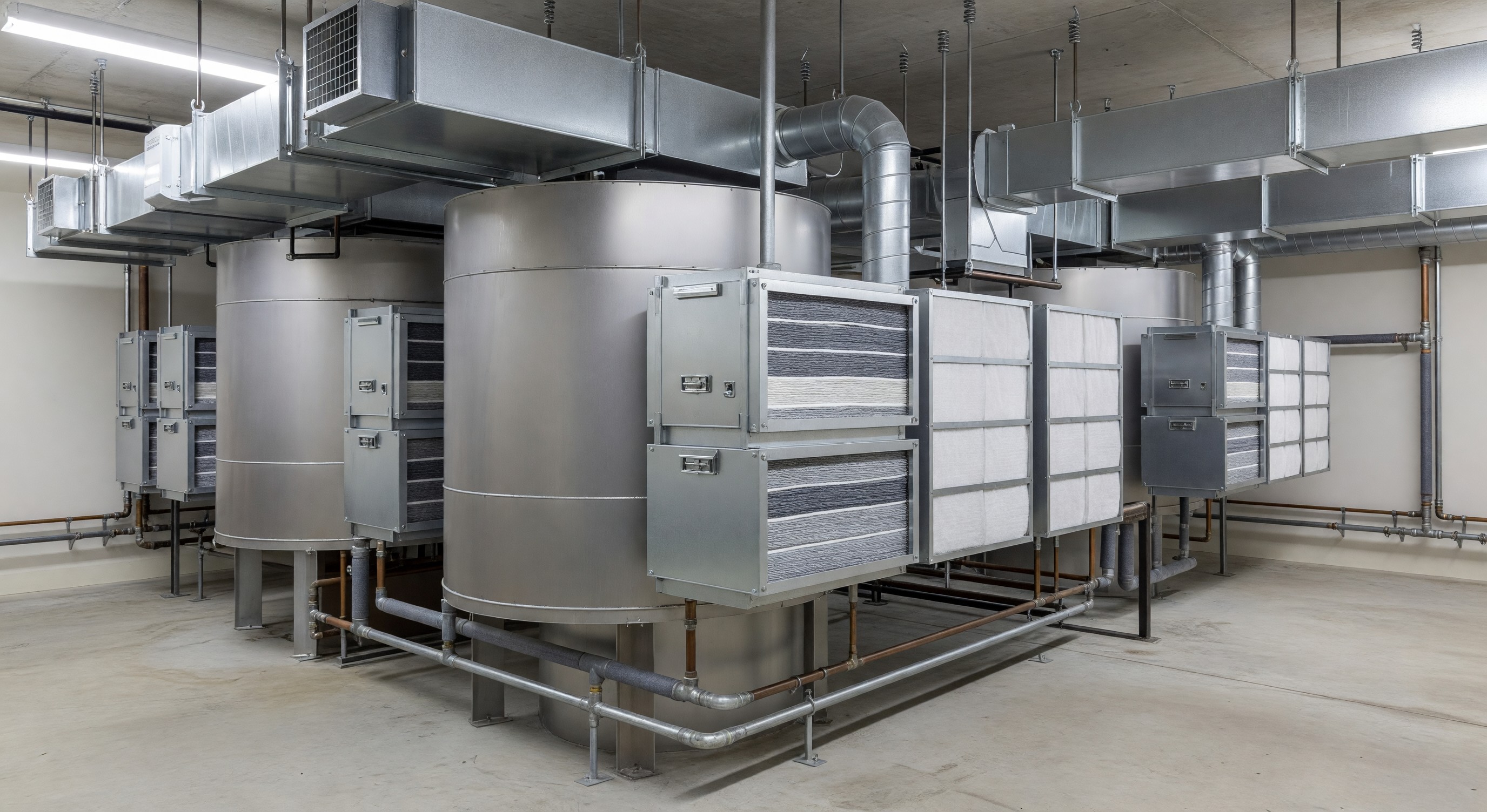 Hotel HVAC mechanical system with enhanced filtration upgrades